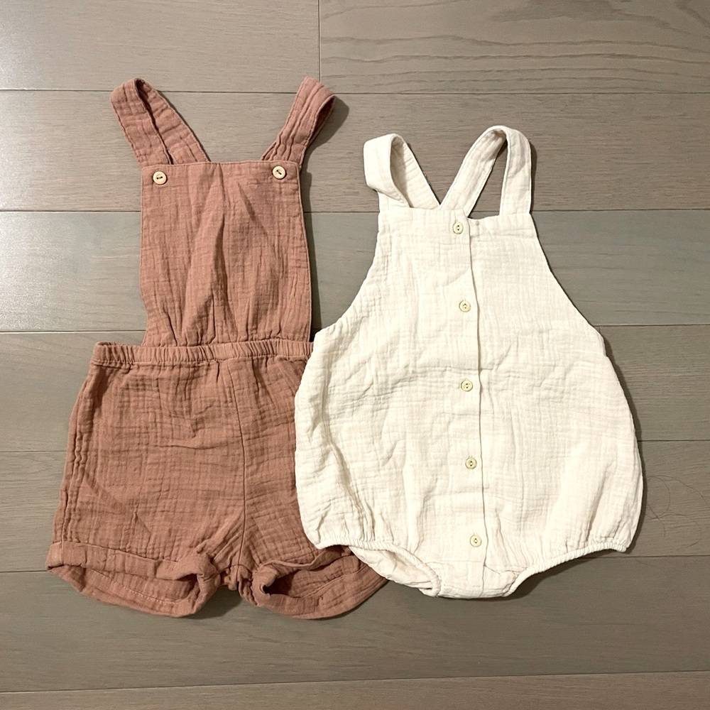 H&M Organic Cotton Rompers, 12-24 months